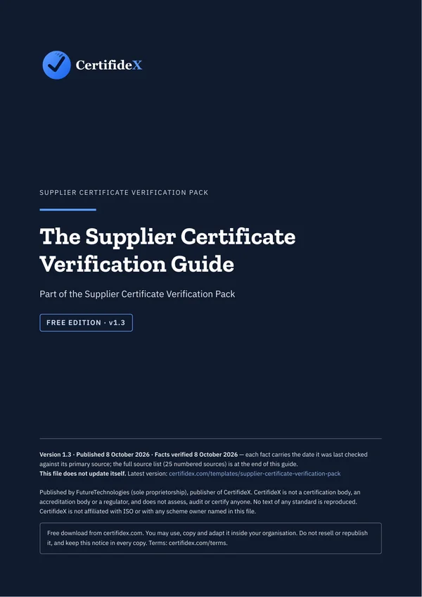 The Supplier Certificate Verification Guide